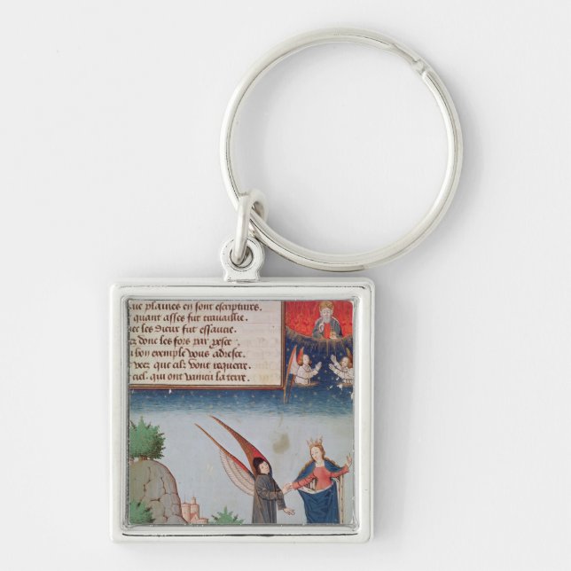 Lady Philosophy leads Boethius in flight Key Ring (Front)