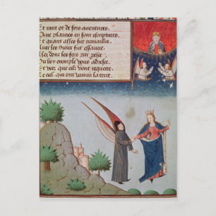 Lady Philosophy leads Boethius in flight Postcard