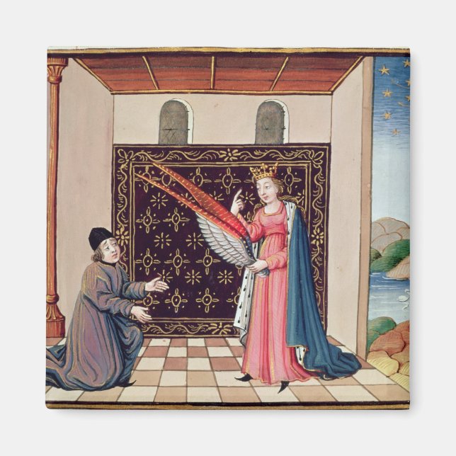 Lady Philosophy offers to Boethius  wings Magnet (Front)