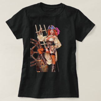 Lady Pirate in Captain Morgan Stance T-Shirt