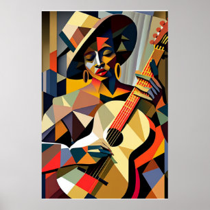 LADY PLAYING THE BLUES Poster