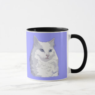 Lady Princess White Cat Mug