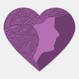 Lady Purple Heart Stickers