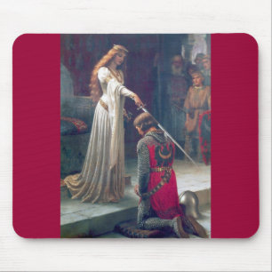 Lady queen knighting knight antique painting mouse pad