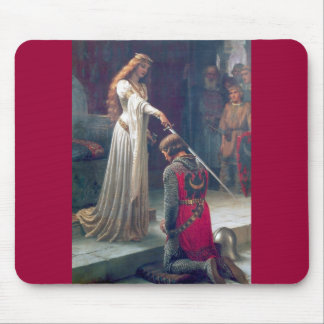 Lady queen knighting knight antique painting mouse pad