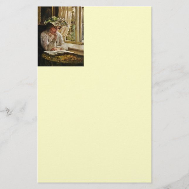 Lady Reading by Window Stationery (Front)