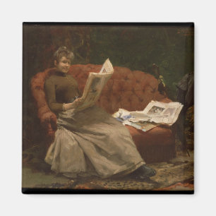 Lady Reading Magnet