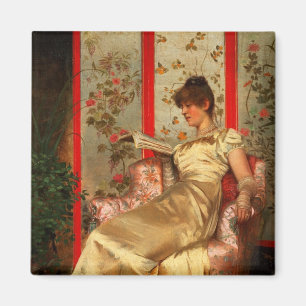 Lady Reading Magnet