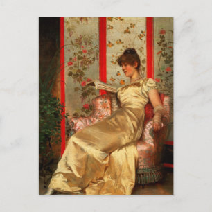 Lady Reading Postcard