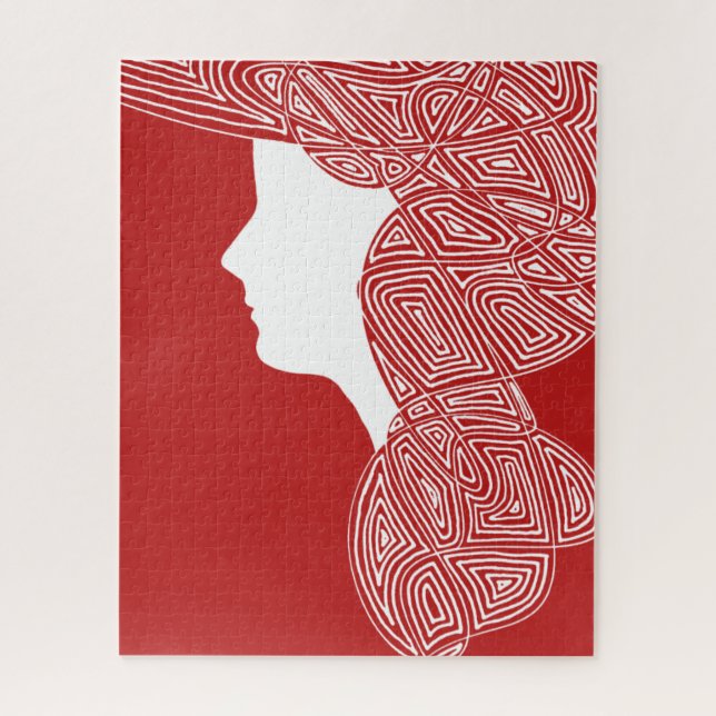 Lady Red Jigsaw Puzzle (Vertical)