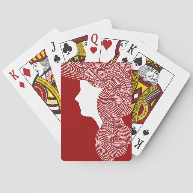 Lady Red Playing Cards (Back)
