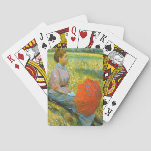 Lady Resting in a Green Meadow Playing Cards