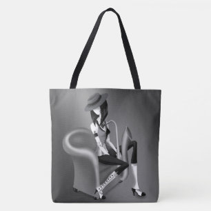 Lady Saxophonist - A Jazz-Inspired Shoulder Tote Bag