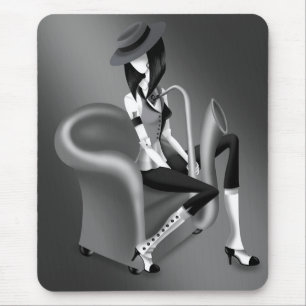 Lady Saxophonist - Jazz-Inspired Mousemat