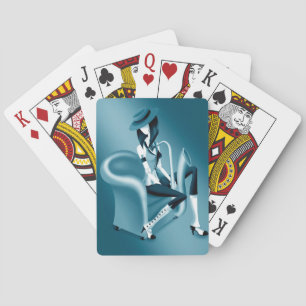 Lady Saxophonist - Jazz-Inspired Playing Card