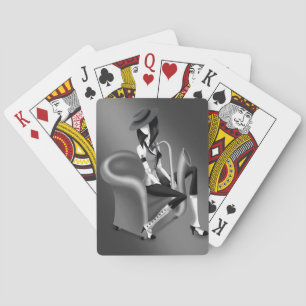 Lady Saxophonist - Jazz-Inspired Playing Card