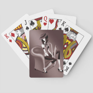 Lady Saxophonist - Jazz-Inspired Playing Card