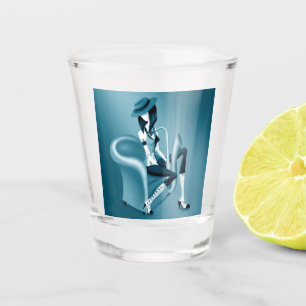 Lady Saxophonist - Jazz-Inspired Shot Glass