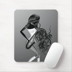 Lady Saxophonist Luna Mouse Mat