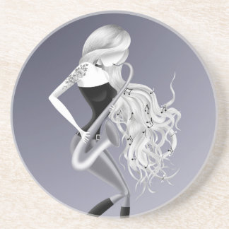 Lady Saxophonist Musician  Coaster