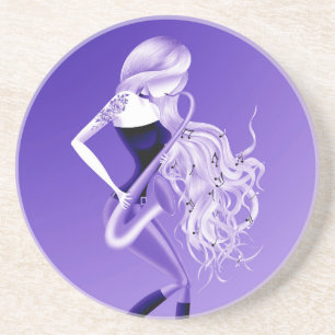 Lady Saxophonist Musician Coaster