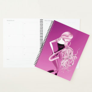 Lady Saxophonist Musician Pink Planner