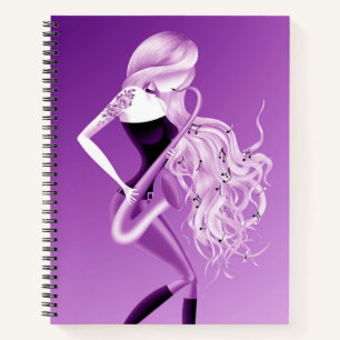 Lady Saxophonist Musician Purple  Notebook