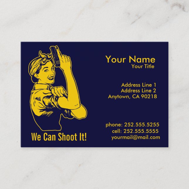 Lady Shooter  Business Cards (Front)