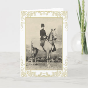 Lady sidesaddle rider birthday card