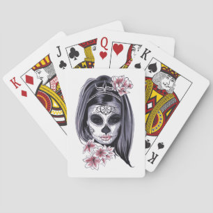 Lady Skull Playing Cards