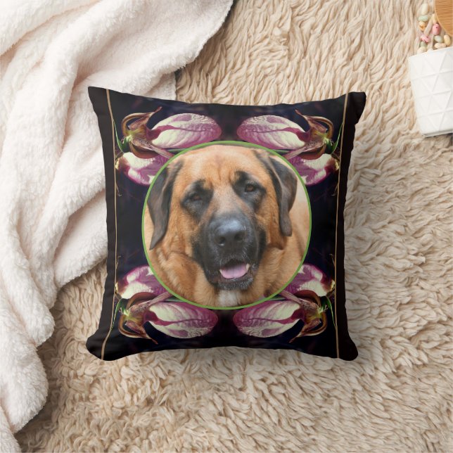 Lady Slipper Orchid Frame Create Your Own Photo Cushion (Blanket)