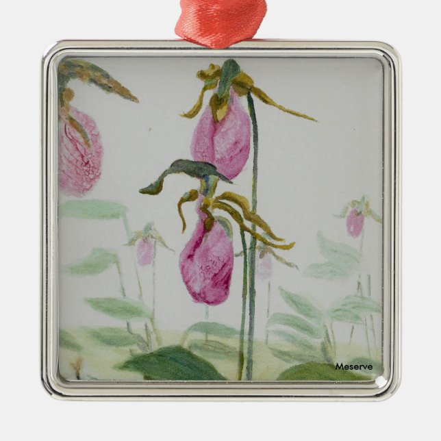 Lady Slippers Metal Ornament (Front)