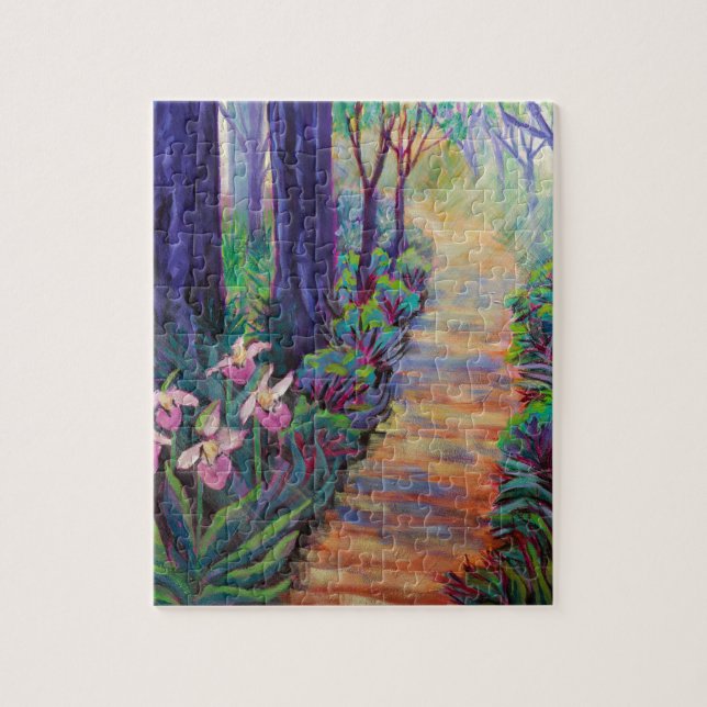 Lady Slippers on the Path Jigsaw Puzzle (Vertical)