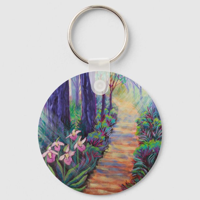 Lady Slippers on the Path Key Ring (Front)