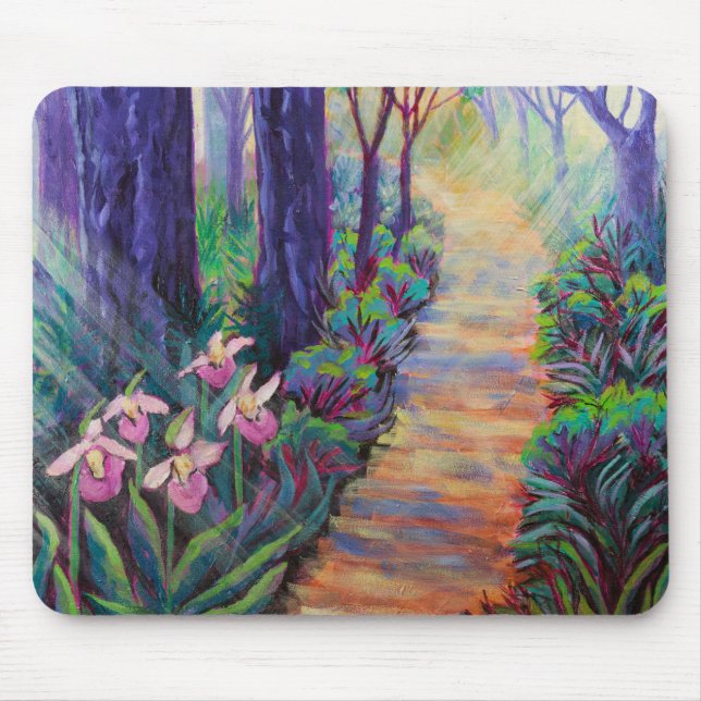 Lady Slippers on the Path Mouse Pad (Front)