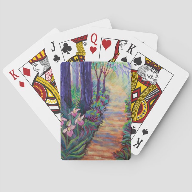 Lady Slippers on the Path Playing Cards (Back)