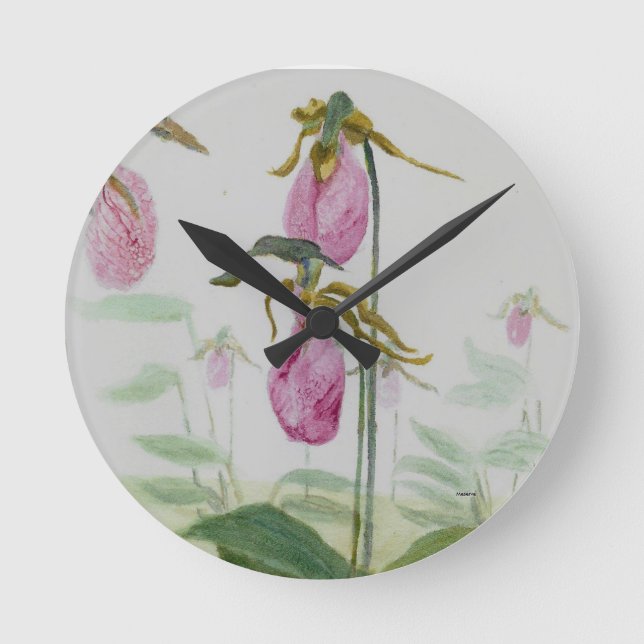 Lady Slippers Round Clock (Front)