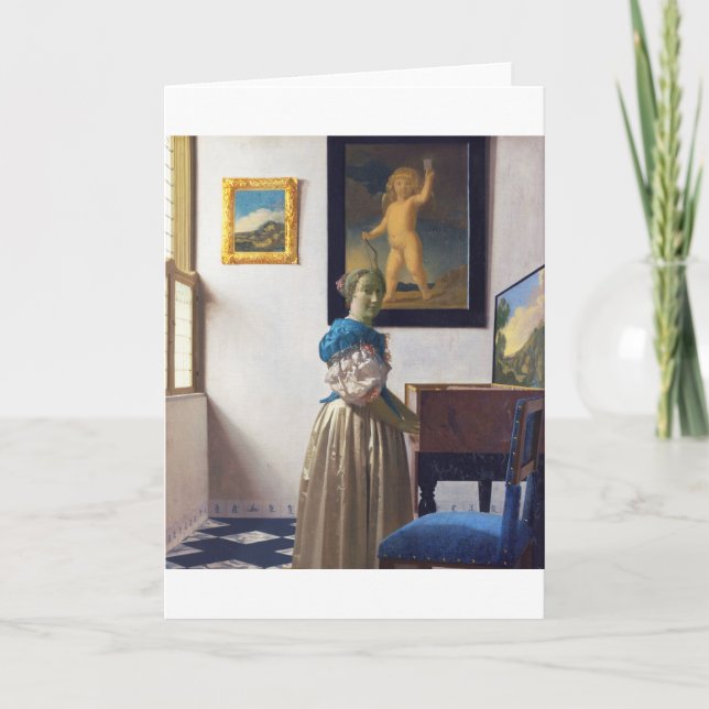 Lady Standing at a Virginal, Johannes Vermeer Card (Front)