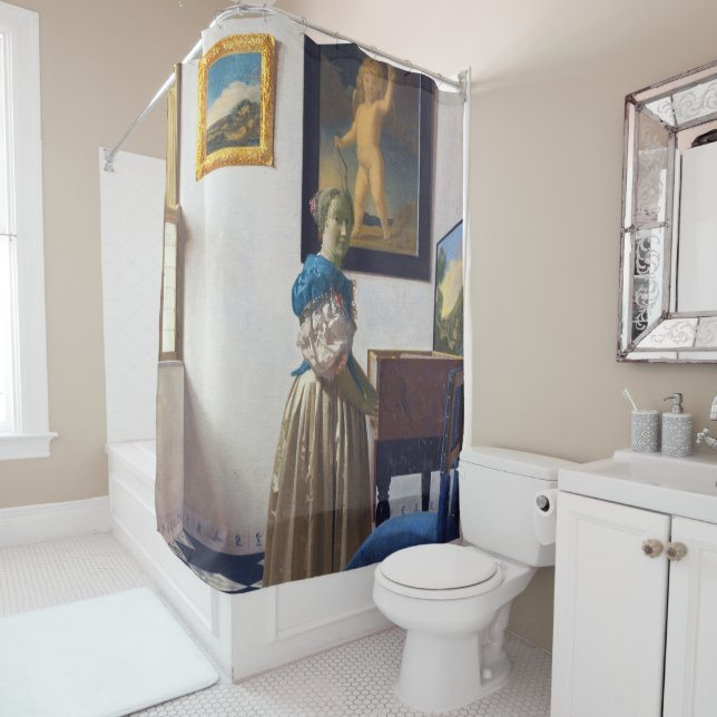 Lady Standing at a Virginal, Johannes Vermeer Shower Curtain (In Situ)