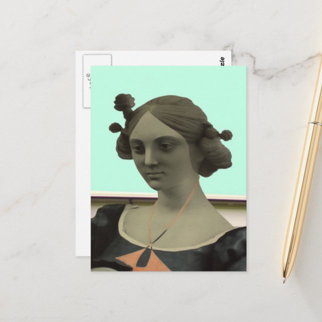 Lady Statue Postcard (Front/Back In Situ)