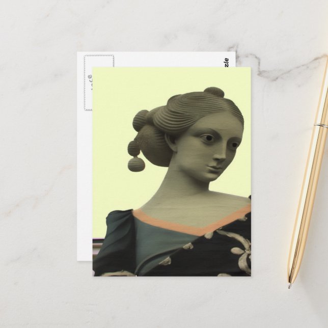 Lady Statue Postcard (Front/Back In Situ)