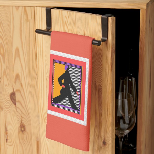 Lady Strolling  Tea Towel (Thirds Fold)