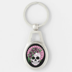 Lady Sugar Skull Key Ring