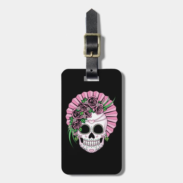 Lady Sugar Skull Luggage Tag (Front Vertical)
