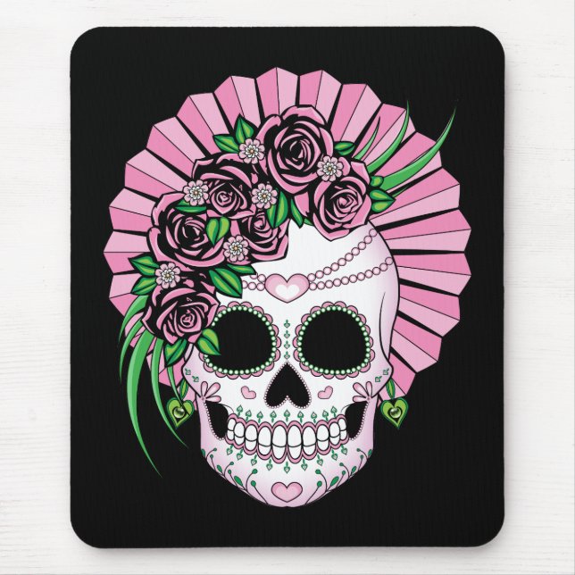 Lady Sugar Skull Mouse Pad (Front)
