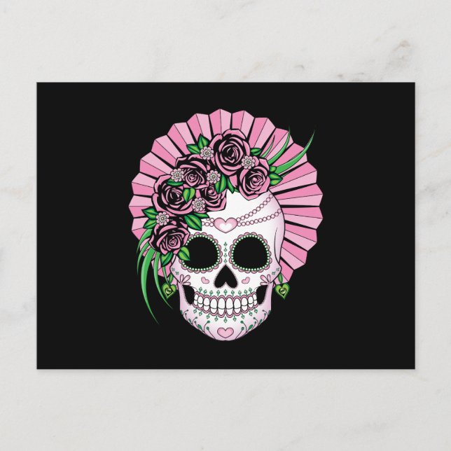 Lady Sugar Skull Postcard (Front)