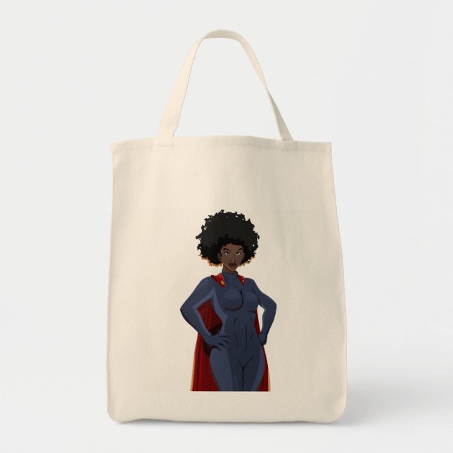 Lady Super Hero Tote Bag (Front)
