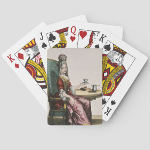 Lady Taking Coffee, fashion plate, c.1695 (engravi Playing Cards