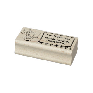 Lady Teacher Says.. Please Hand In Homework Rubber Stamp