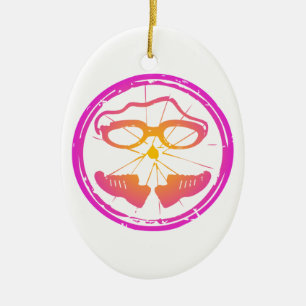 Lady Triathlon Ceramic Tree Decoration